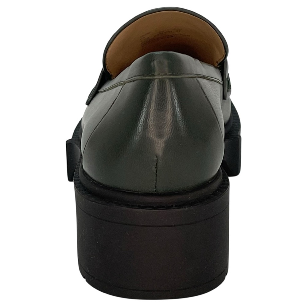 COACH Leah Amazon Green Leather Chunky Sole Womens Loafers Size 6.5B - Picture 4 of 12